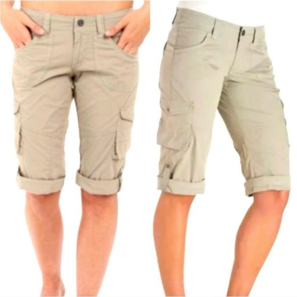 Kuhl Resistor Air Roll Up Cargo Hiking Shorts Khaki Tan size 8 - Picture 1 of 11